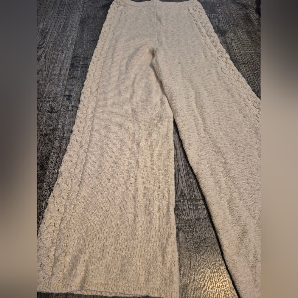 Spell Knit Wide-Leg Capris in Sand Beige - Picture 2 of 13